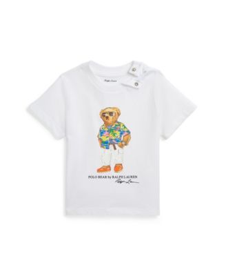 Ralph Lauren Kids Polo Bear-print cotton short set - Orange