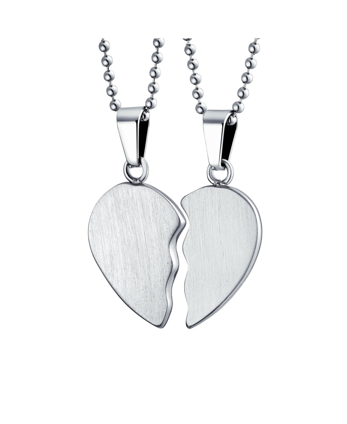 Bling Jewelry Bff Mother Daughter Breakable Split 2 pcs Set Broken Heart Break Apart Puzzle Pendant Necklace Women For Mom Stainless Steel