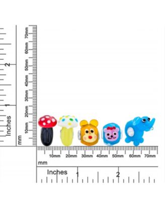 Mixed Whimsical Glass Charm Bead with 3D Cartoon Fairy Tale Mushrooms