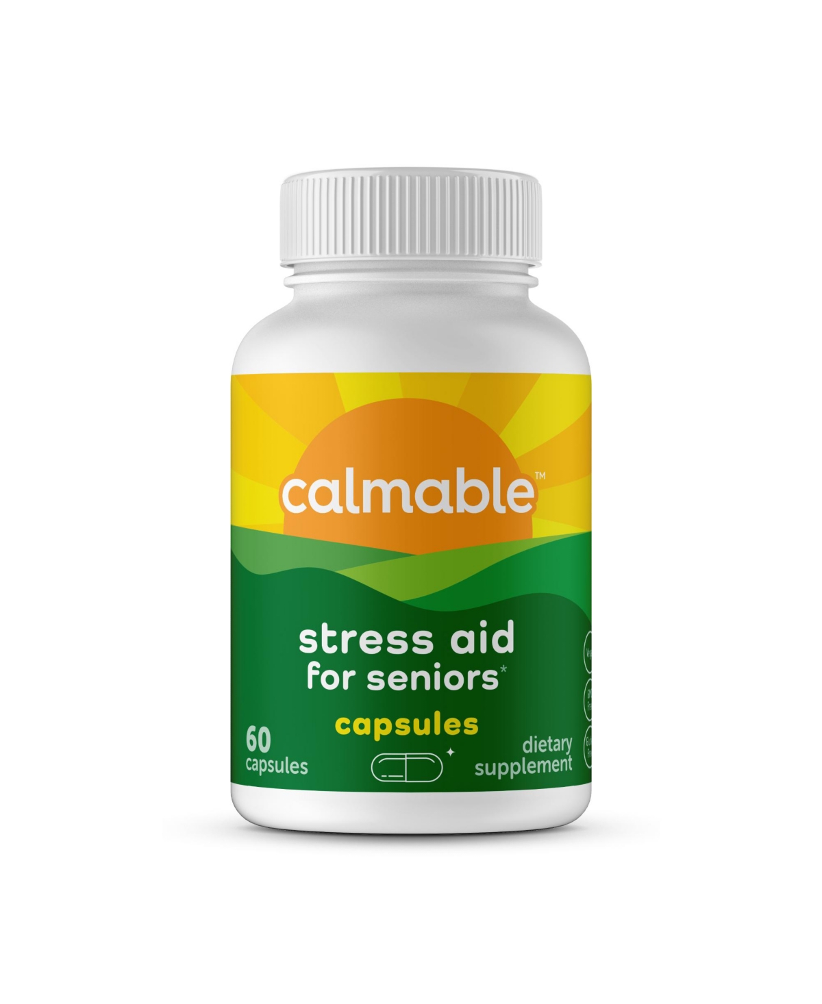 Stress Relief Aid for Seniors Capsules - Stress Relief - Feel Happy, Calm, Focused and Relaxed - 60 Capsules - Open Miscellaneous