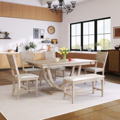 Modern Dining Set with Long Bench