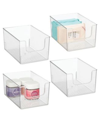 mDesign Plastic Bathroom Storage Organizer Bin with Open Front - 4 Pack ...