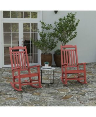Set Of 2 Hillford Poly Resin Indoor/Outdoor Rocking Chairs