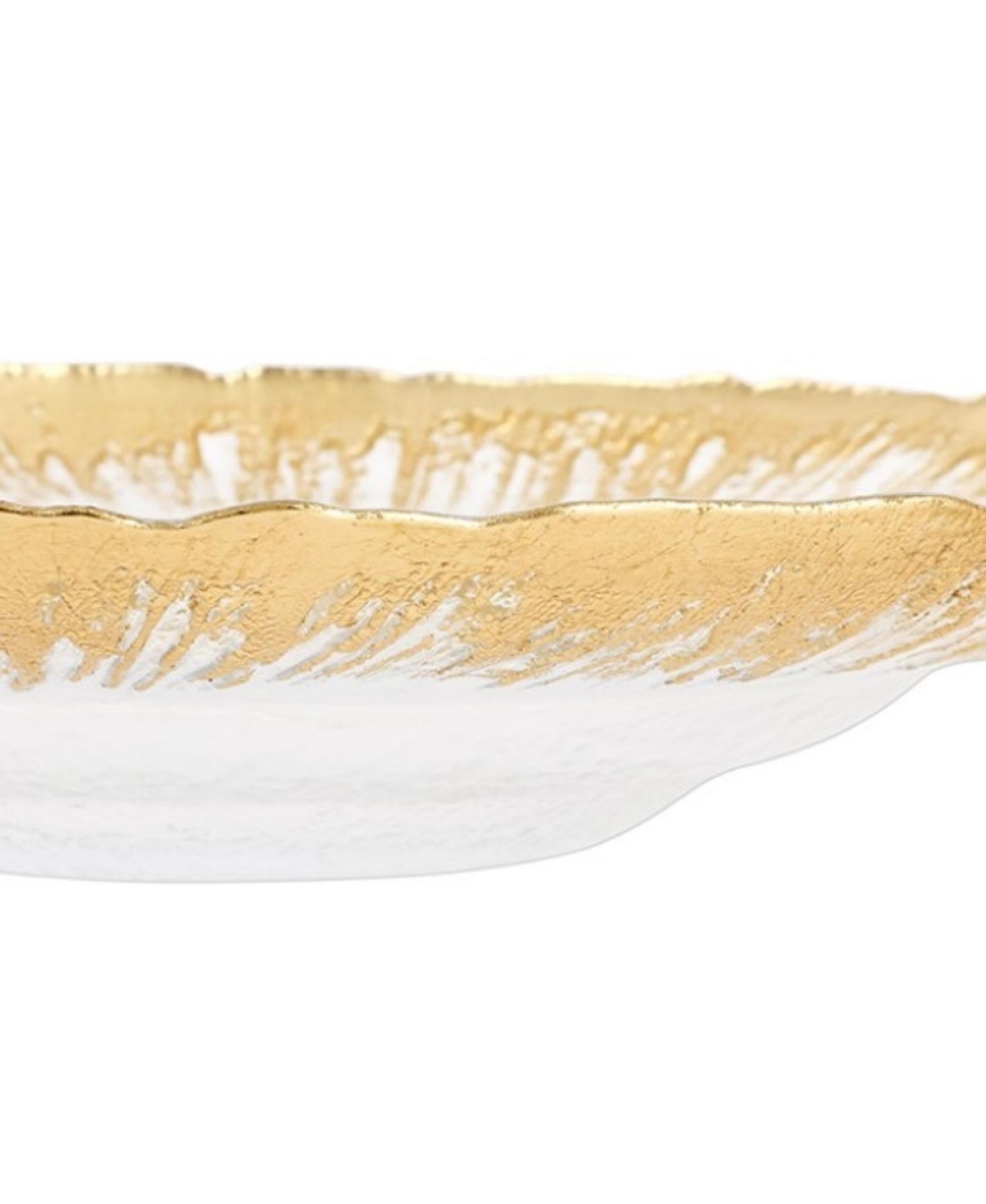 Shop Vietri Rufolo Glass Brushstroke Medium Shallow Bowl In Gold