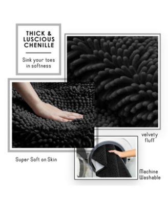 Ultra-Soft Quick-Dry Chenille Bath Rug - Non-Slip PVC Backing, Machine-Washable (Small 17″×24″)