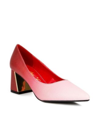 Womens harlow metallic accent block heel pumps