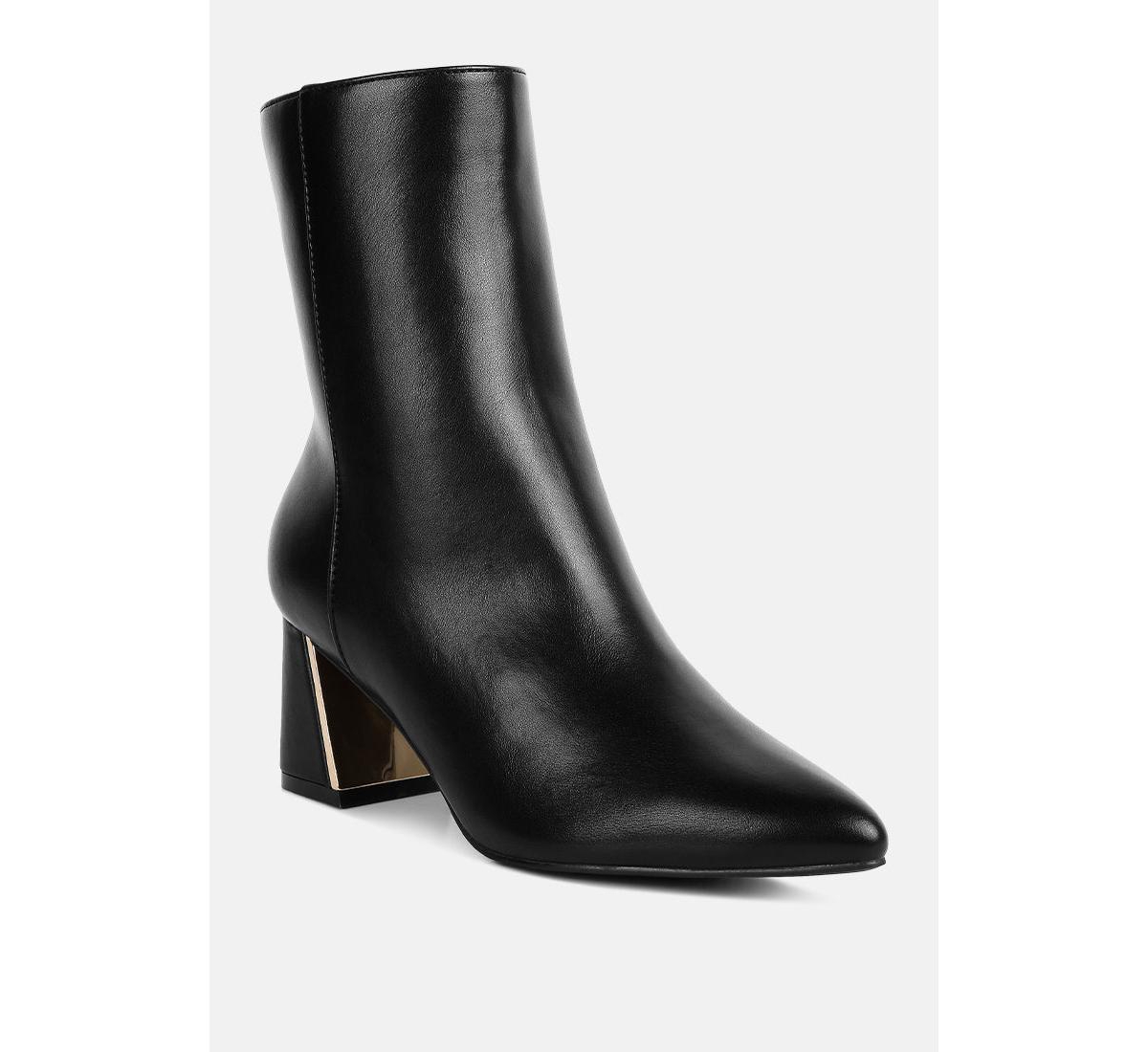 Kiara metallic accent heel high ankle boots