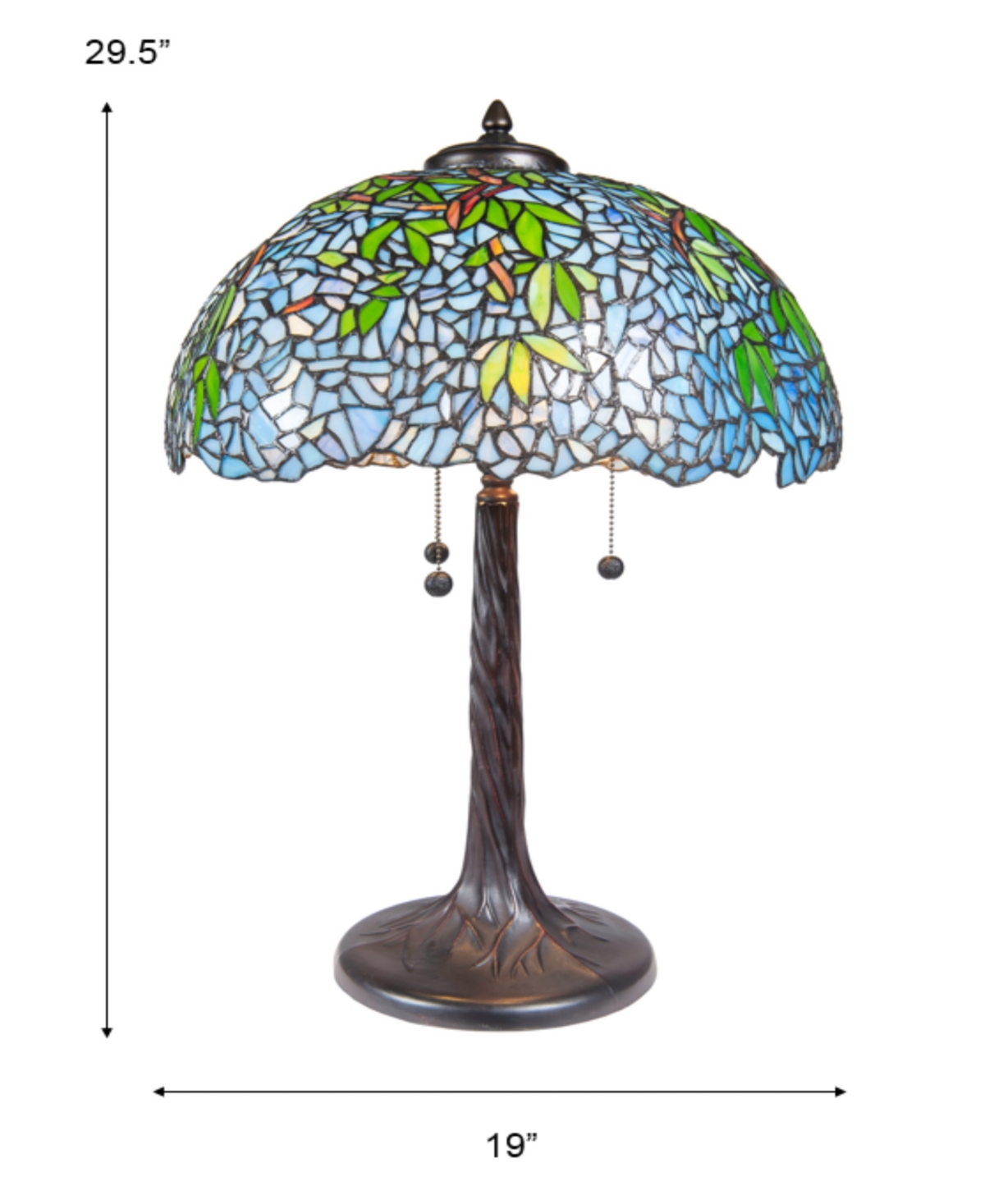 Dale Tiffany Tall Porto Wisteria Tiffany Style Table Lamp - Multi-Color