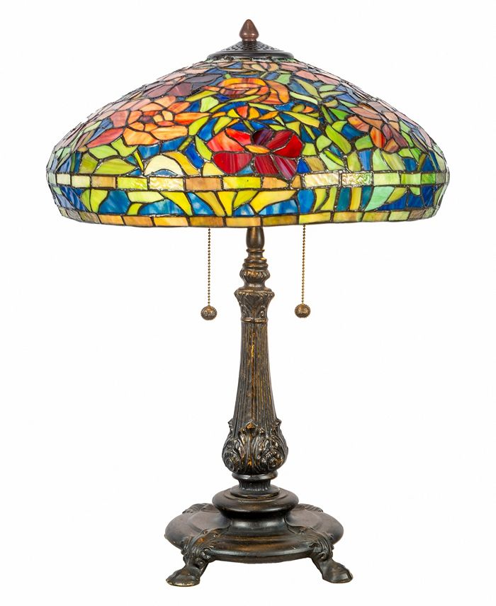 Dale Tiffany 27" Tall Red Peony Tiffany Style Table Lamp Macy's
