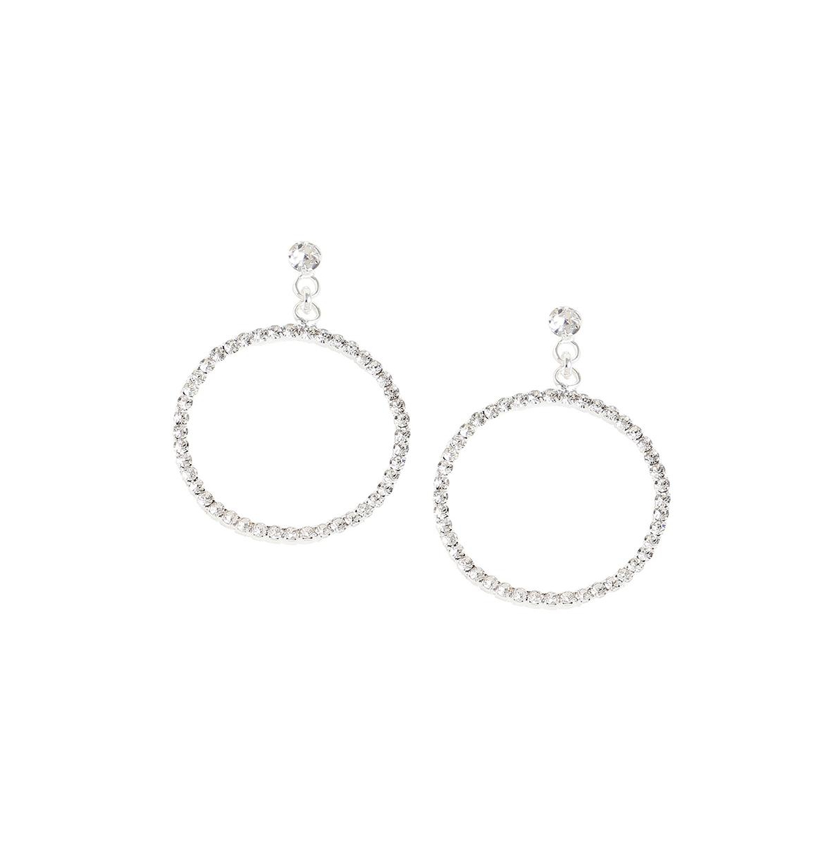 Women's Bling Drop Earrings - Silver