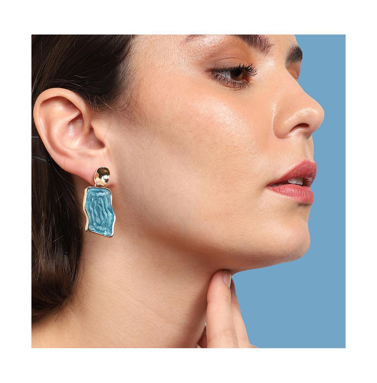 Shop Sohi Women's Gold Under-the-sea Drop Earrings In Blue