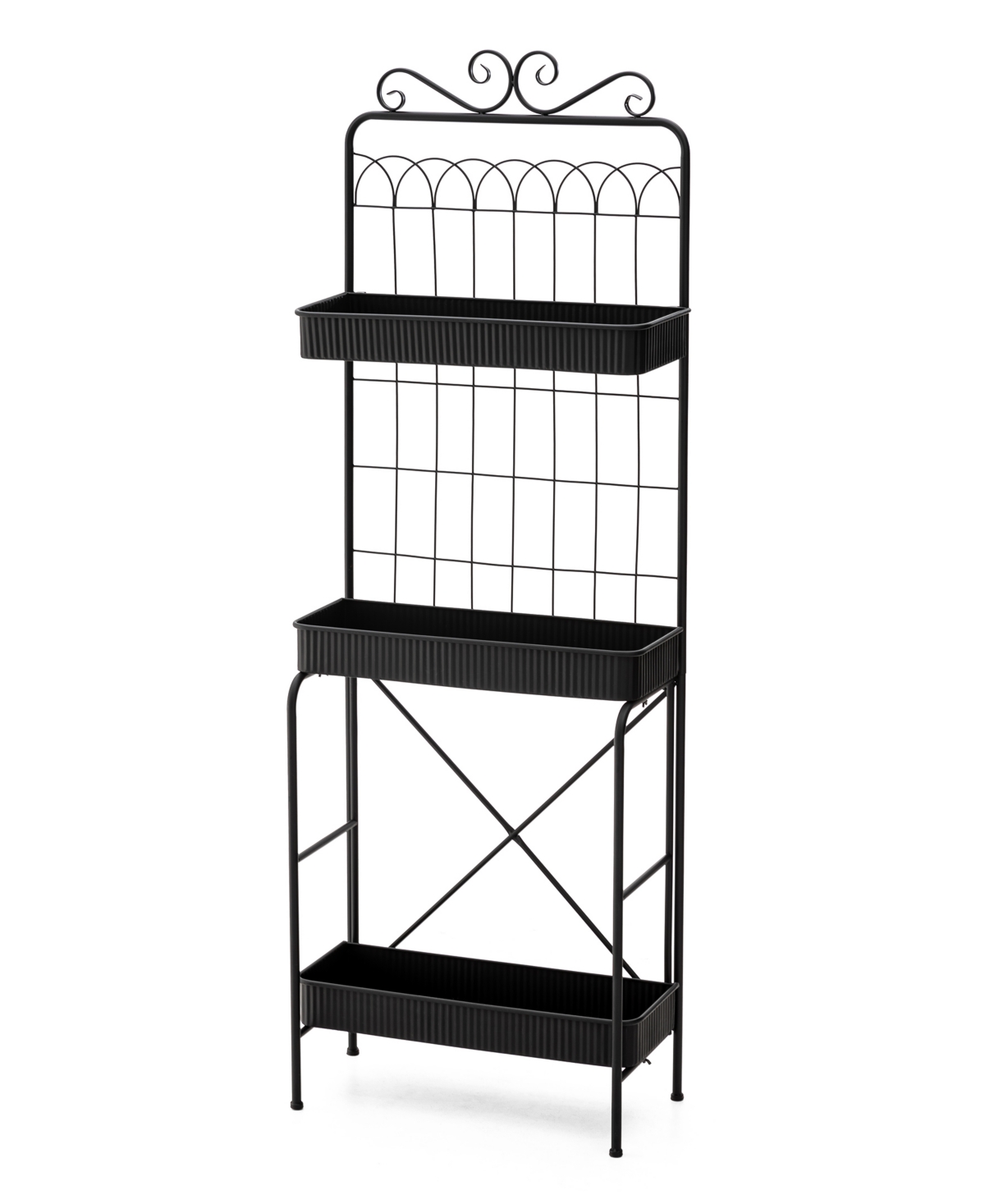 Glitzhome H 3-Tiered Metal Shelf Planter Stands or Storage Rack