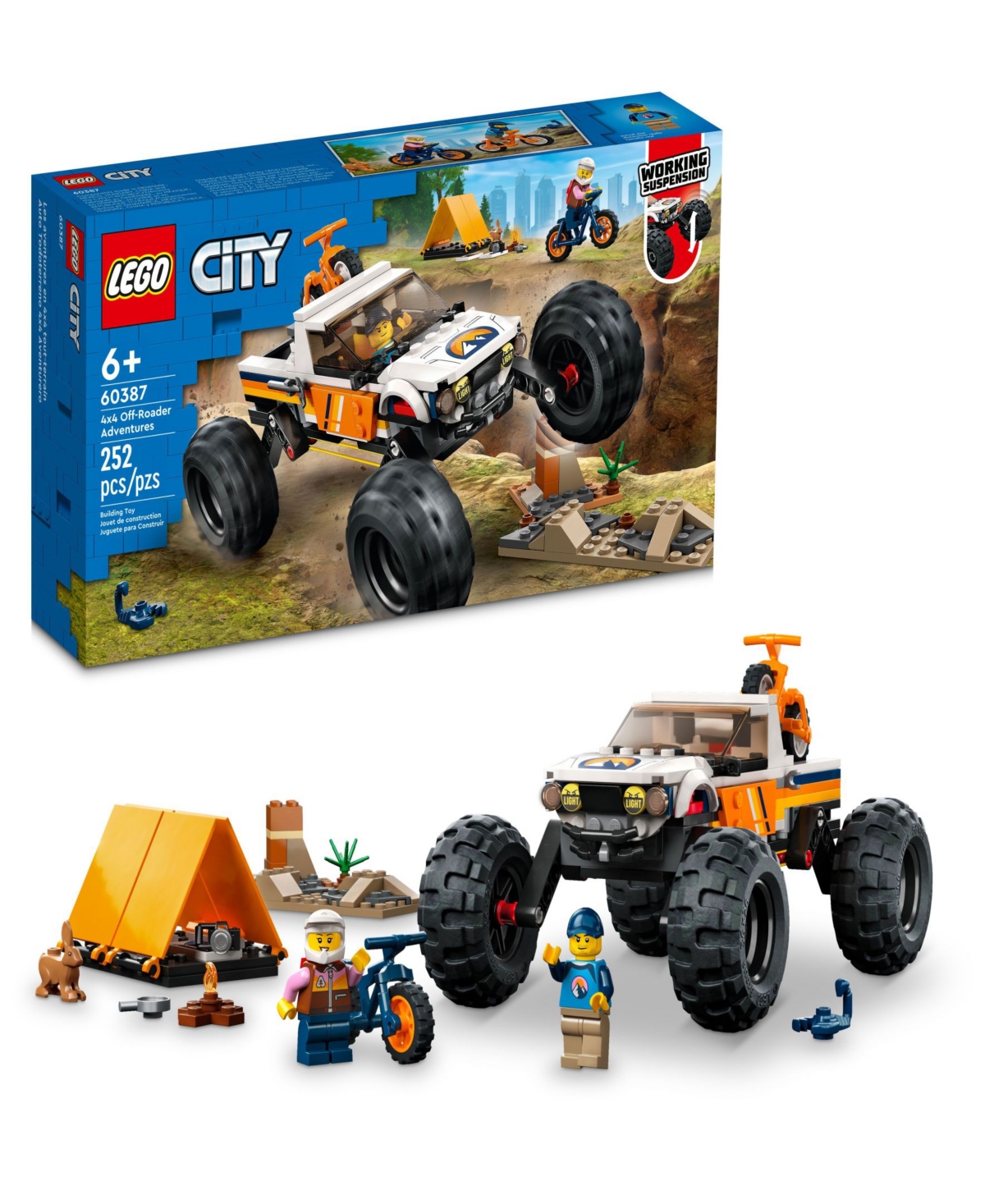 Shop Lego City Great Vehicles 4x4 Off-roader Adventures 60387 Toy Building Set With 2 Minifigures And Animal F In Multicolor
