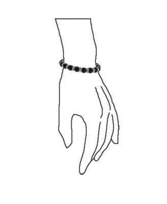 Set of 3 Black Simulated Pearl Stretch Bracelets with Crystal Gold Spacers