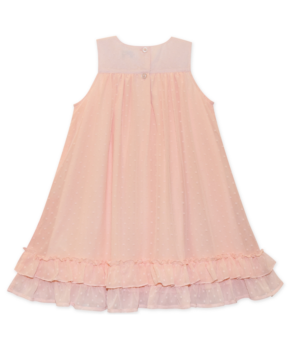 Shop Blueberi Boulevard Little Girls Swiss Dot A-line Tiered Ruffle Dress In Spring Pink