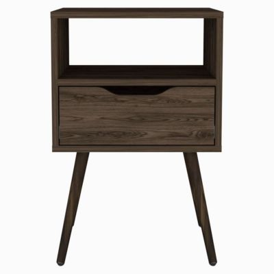 Streamdale Otom Nightstand, Dark Walnut