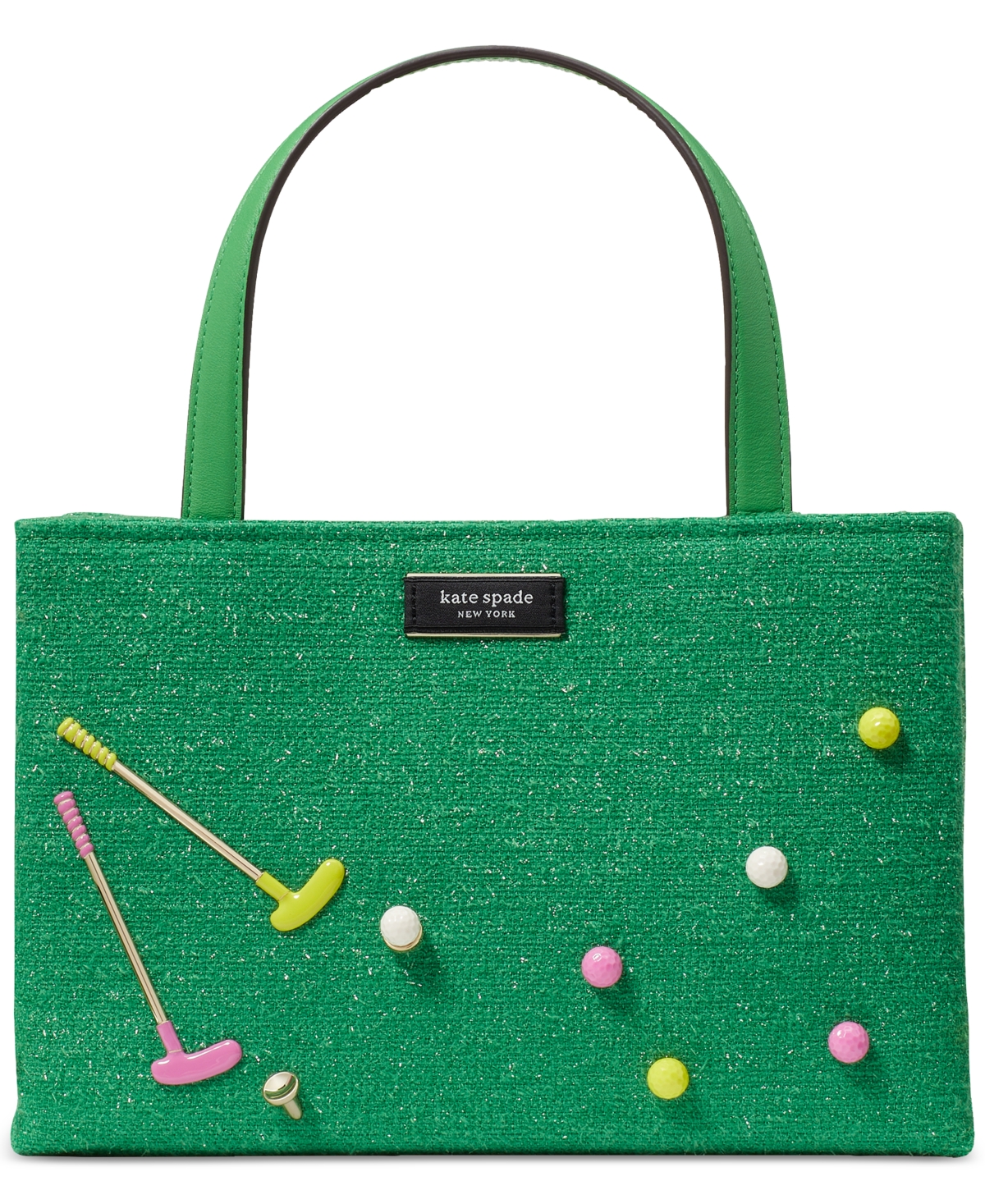 Kate Spade Sam Icon Astroturf Fabric Small Tote In Candy Gras