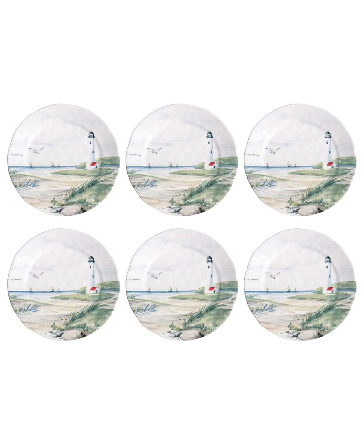 By the Shore Salad Plates, Set of 6 - White