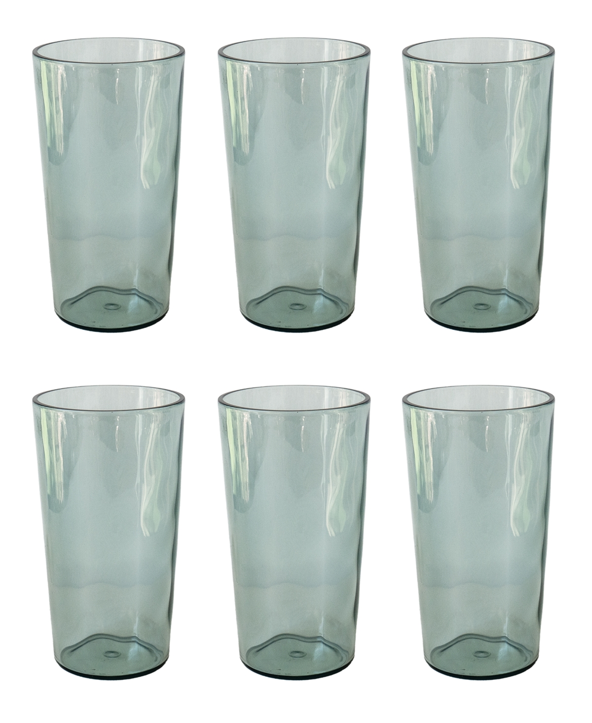 Tarhong Rustic Jumbo Glasses, Set Of 6 In Green