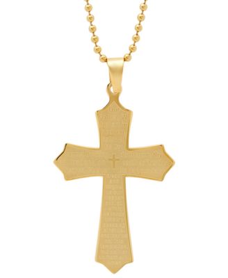 Men's Our Father Lord's Prayer Cross Pendant