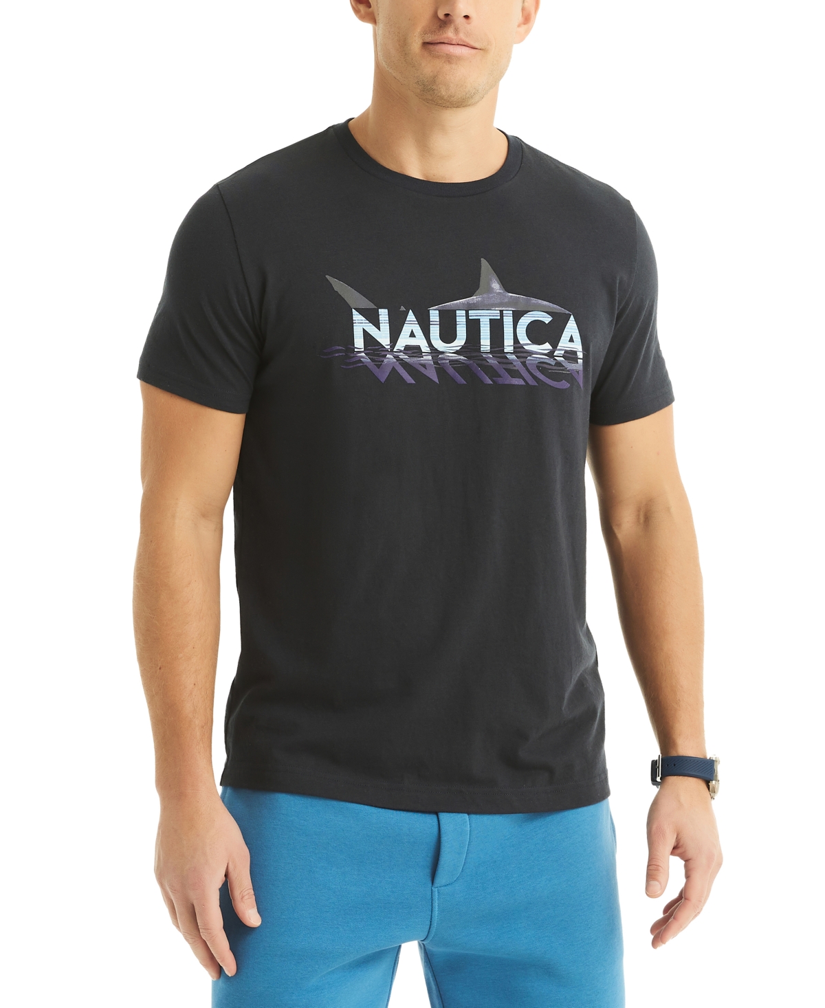 Shop Nautica Men's Shark Week X  Crewneck Graphic T-shirt In Navy Seas