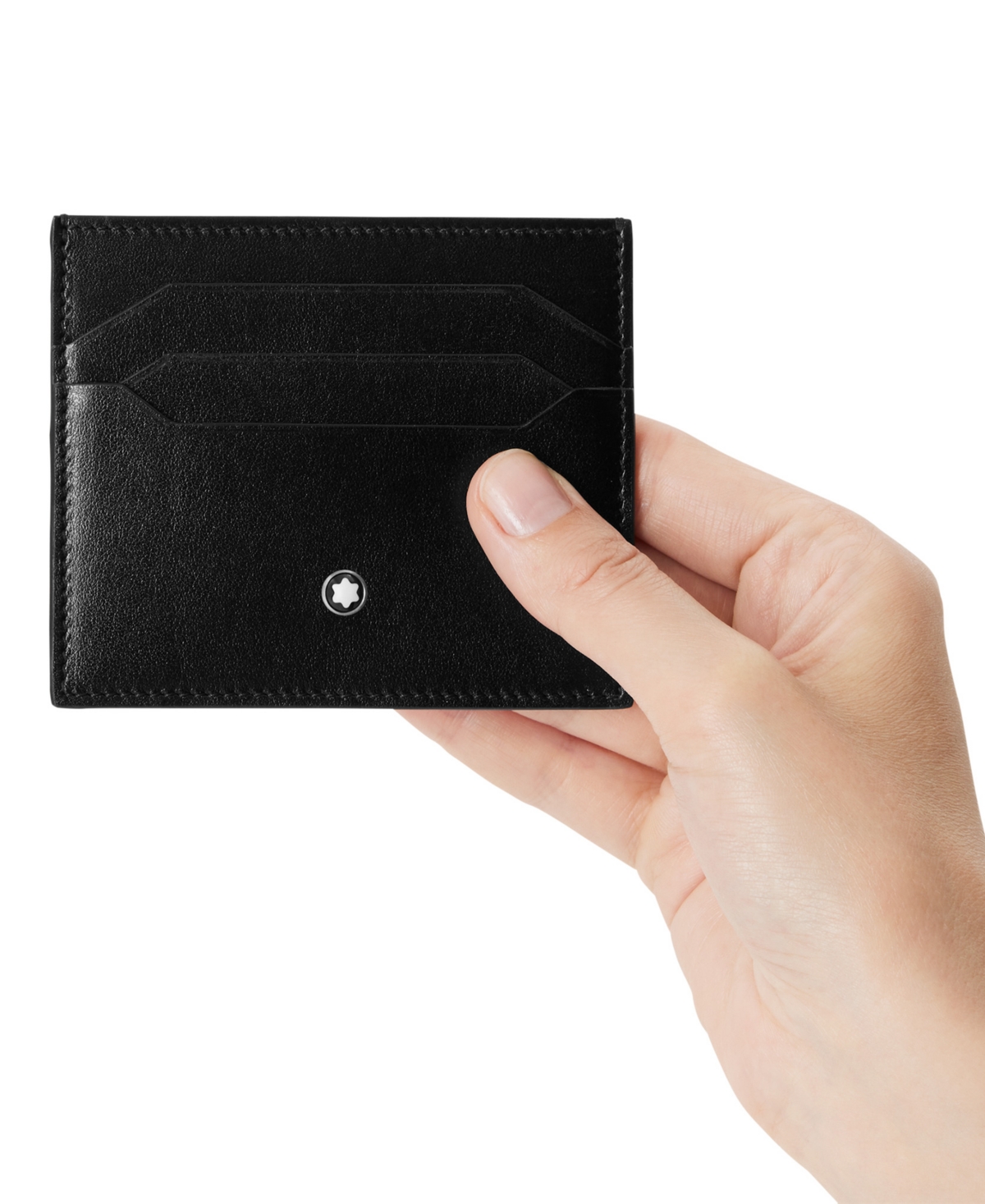 Montblanc Meisterstuck 6cc Leather Card Holder In Black