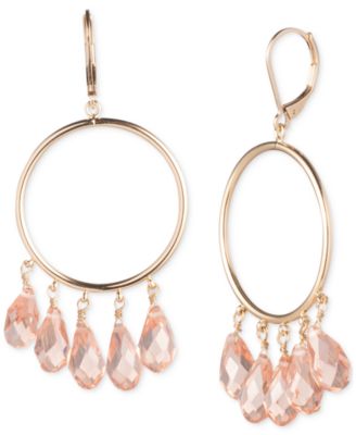 Lauren Ralph Lauren - Gold-Tone Bead Charm Drop Hoop Earrings