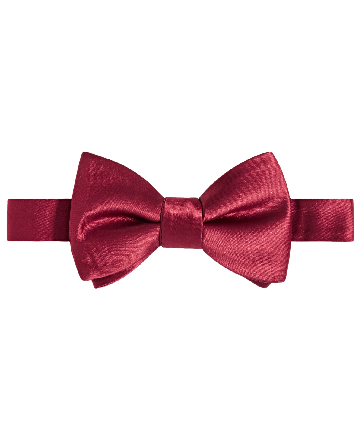 Tayion Collection Men's Crimson & Cream Solid Bow Tie In Red