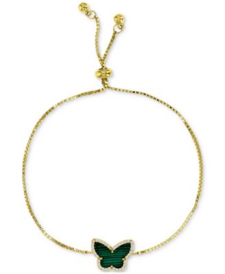Green Butterfly Necklace Cubic Zirconia 14k Gold-plated Sterling Silver Green Butterfly Necklace Cubic Zirconia 14k Gold-plated Sterling Silver
