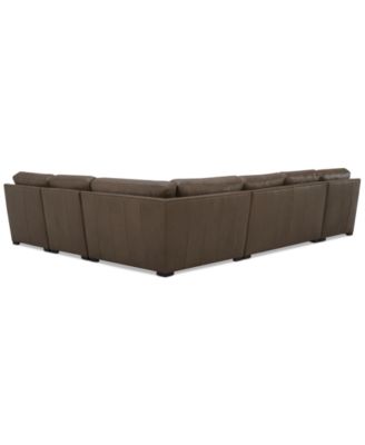 Radley 148" 5-Pc. Leather Wedge Modular Chase Sectional, Created for Macy's