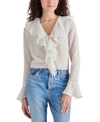 Steve Madden - Women's Bay Ruffled Long-Sleeve Blouse