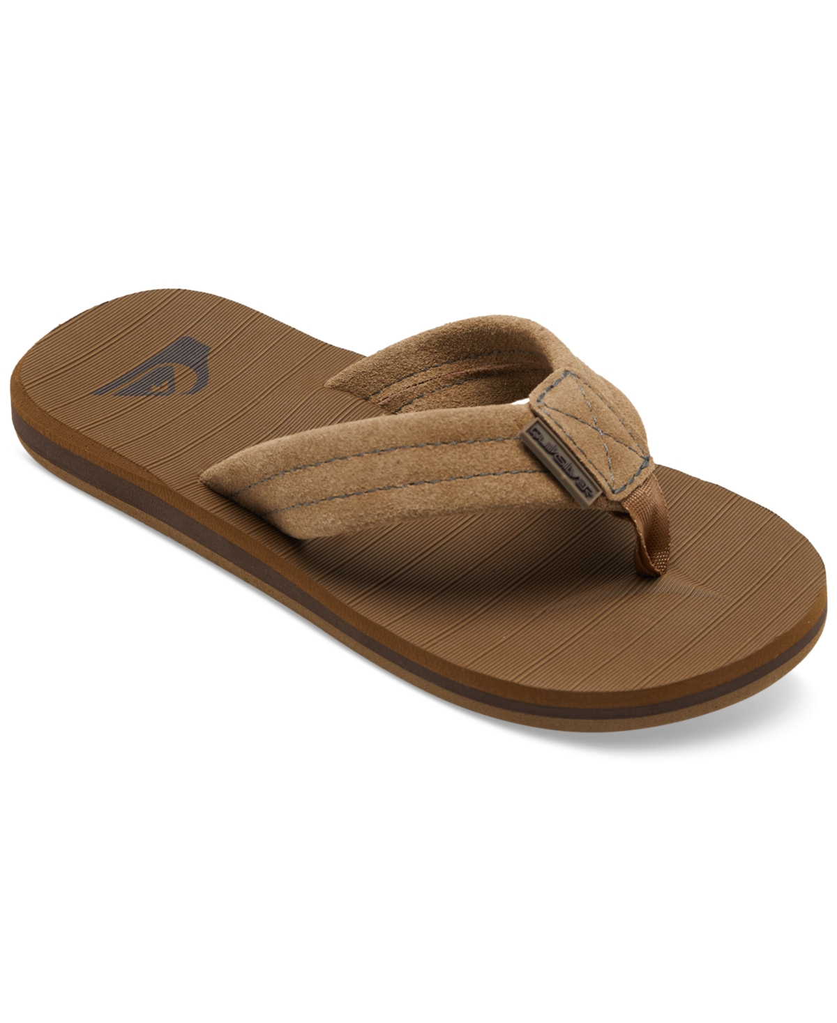 Shop Quiksilver Big Boys Carver Suede Sandals In Tan-solid