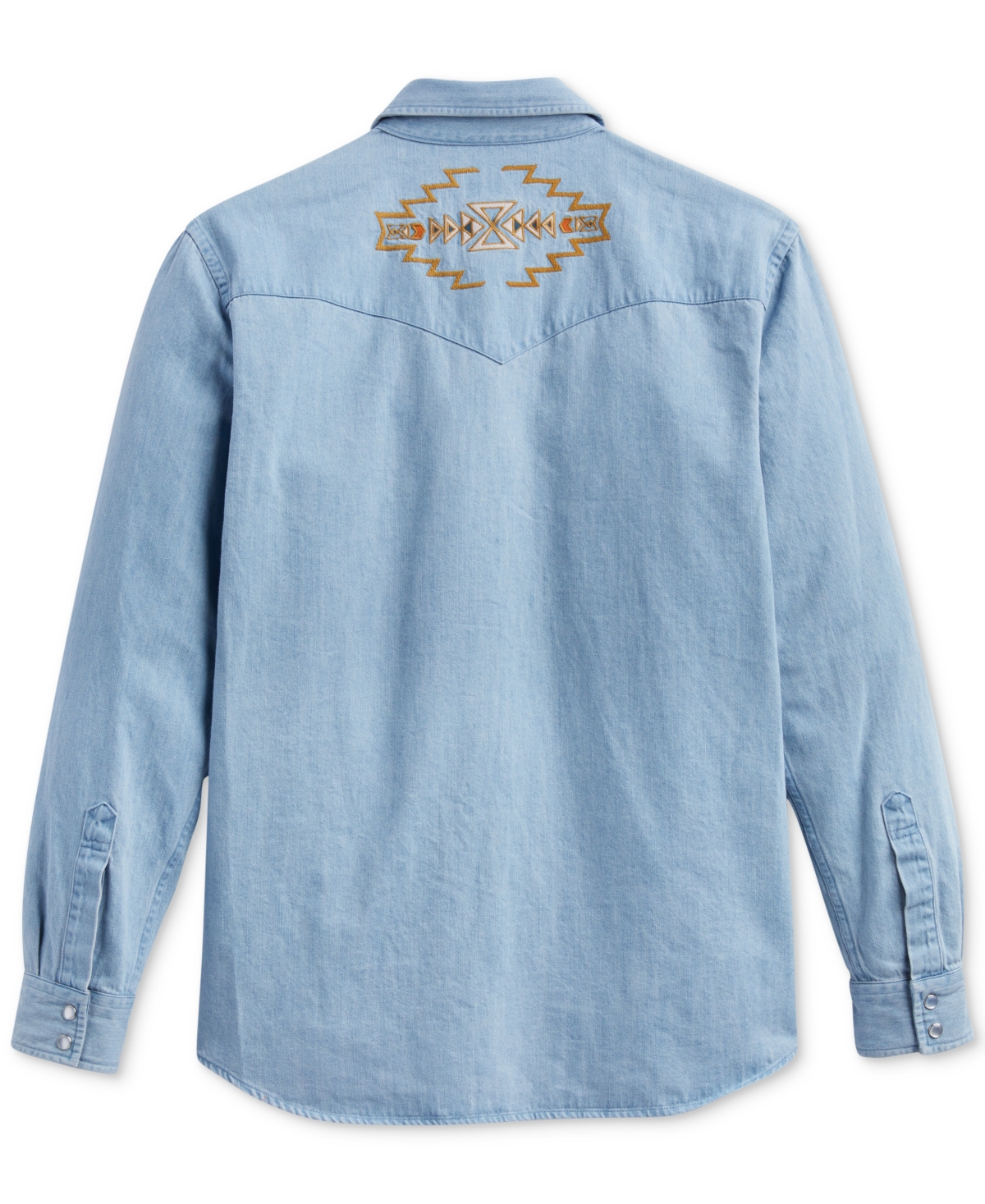 Shop Pendleton Men's Chandler Embroidered Long Sleeve Snap-front Western Denim Shirt In Faded Indigo