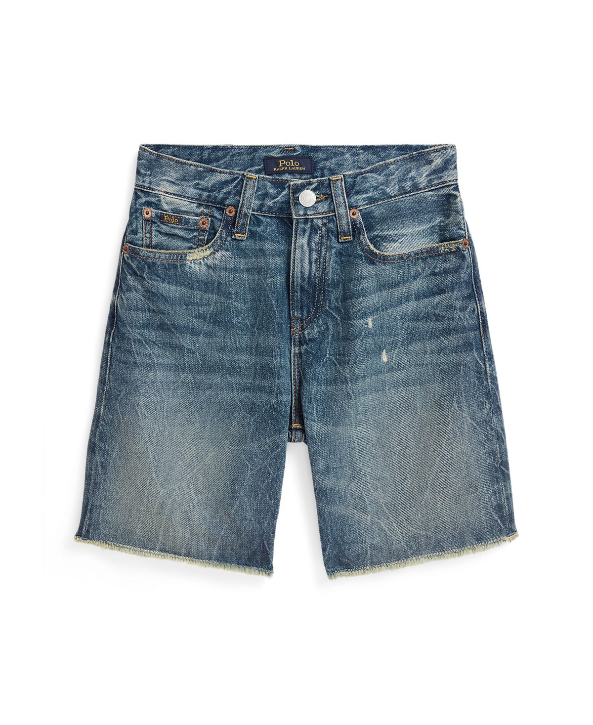 Shop Polo Ralph Lauren Big Boys Sullivan Slim Cutoff Denim Shorts In Falcon