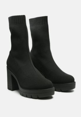 London Rag zinnia knitted block heeled boots