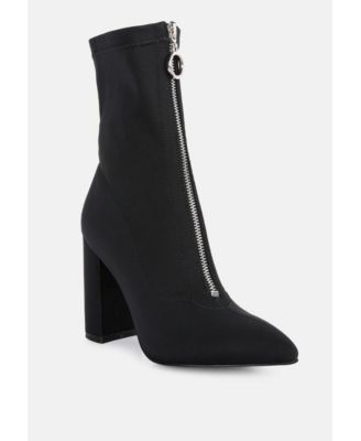 bobbettes block heeled microfiber boot