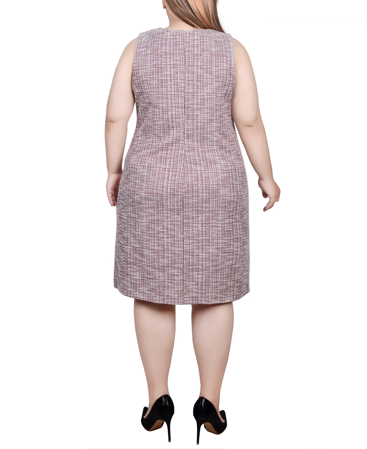 Ny Collection Plus Size Long Sleeve Jacket and Tweed Dress, 2 Piece Set