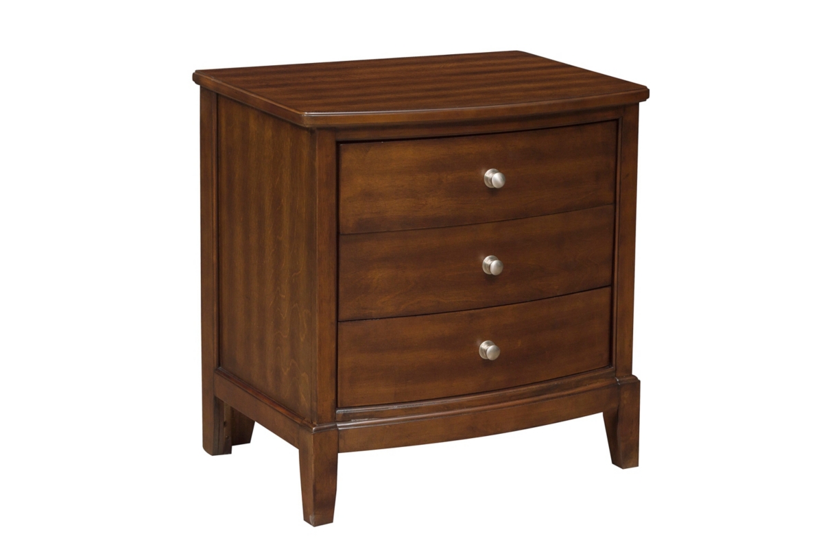 Streamdale 3-Drawer Nightstand in Dark Cherry Finish