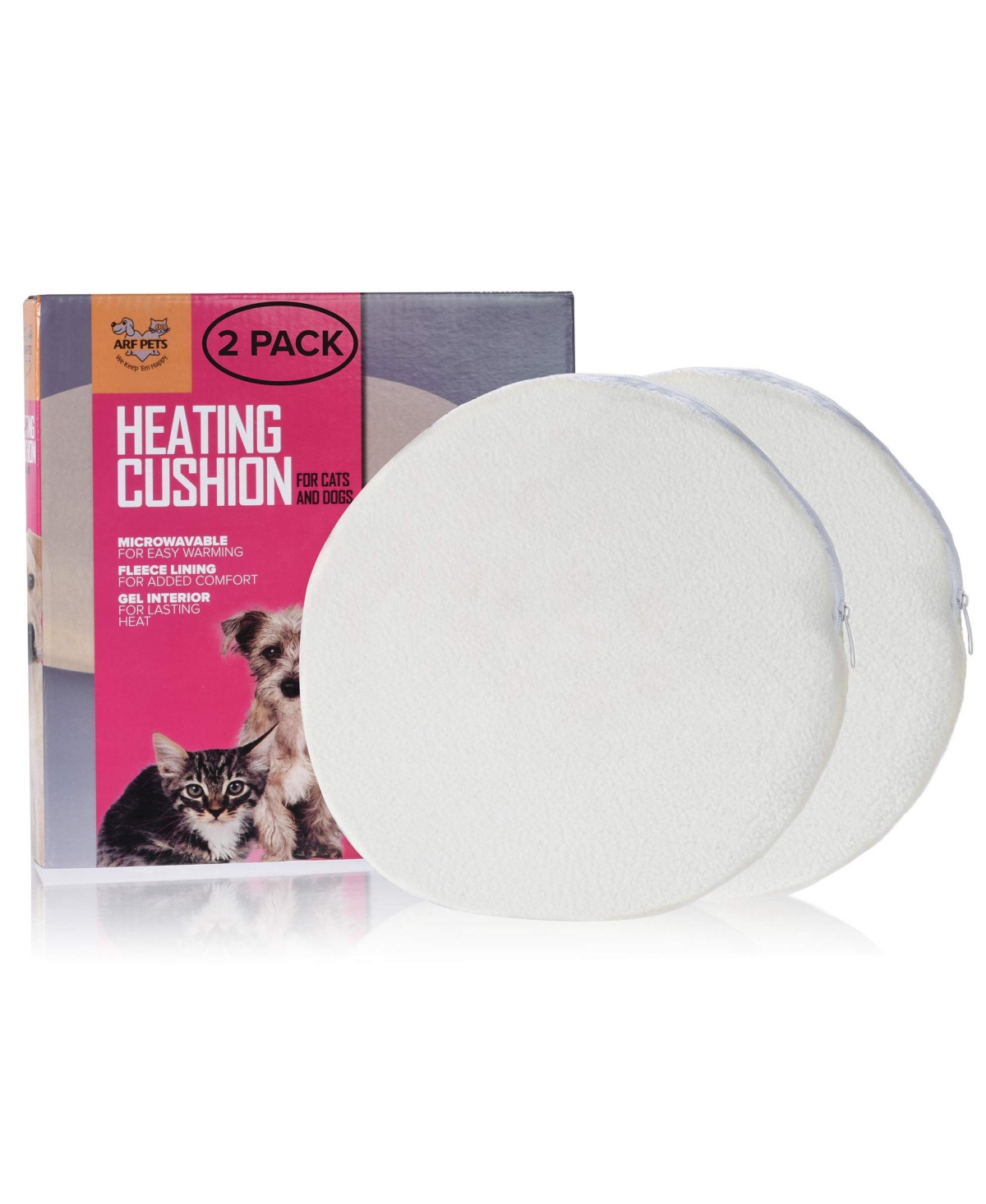 Microwavable Pet Heating Pad, Self Warming Mat - Pack of 2 - White
