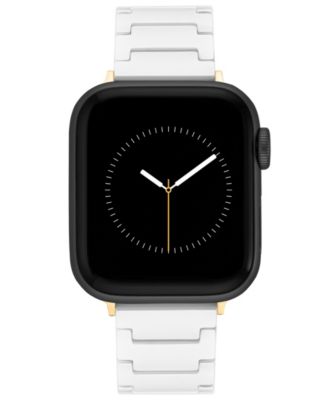Women's White Ceramic and Gold-Tone Alloy Metal Bracelet designed for Apple Watch&reg; 42mm (Series 10) & 38/40/41mm