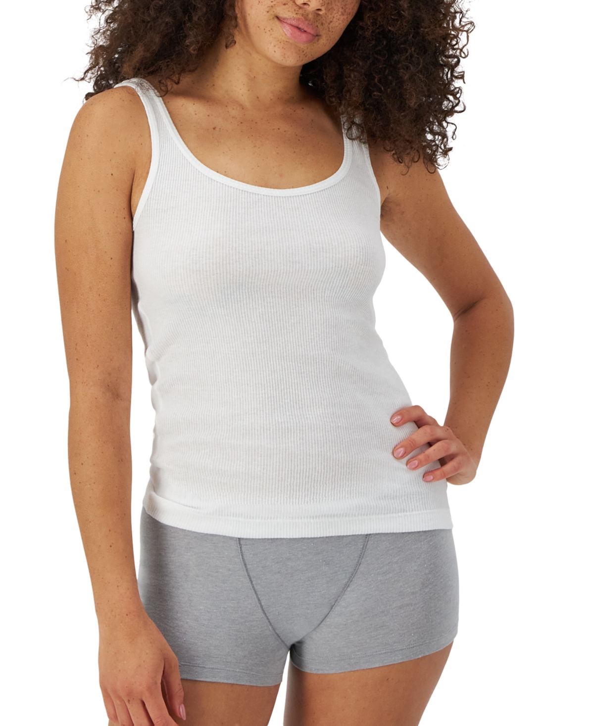 Hanes Women's 2-Pk. Originals Stretch Tank Tops  -White