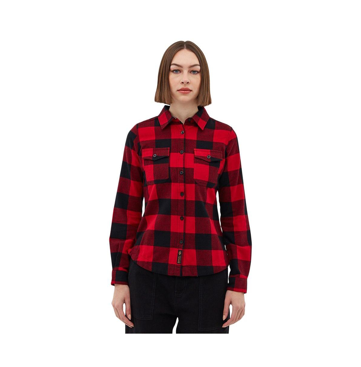 Women's Comyna Flannel Shirt - Black red check