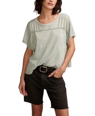 Lucky Brand - Women's Braided-Trim T-Shirt