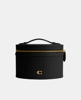 coach makeup travel bag Lovdazzles Cosmetic Bag Thank You Gift for Coach Crossgrain leather Inside multifunction pocket Zip closure fabric lining Handle with 1 drop 7 3/4 (L) x 4 3/4 (H) x 4 1/4 (W) Style No. Signature Canvas Coach Makeup Bag