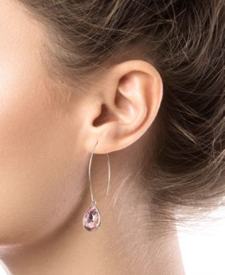 Crystal Wire Drop Earrings (24/25 ct. t.w.) in Fine Silver Plated Brass or 14K Gold Over Fine Silver Plated Brass