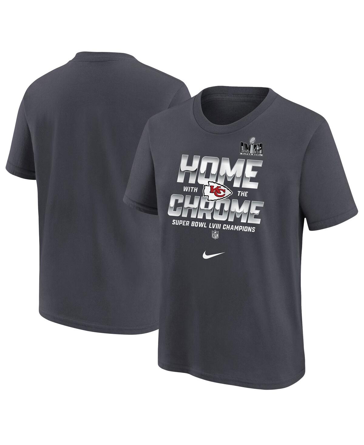 Shop Nike Big Boys  Anthracite Kansas City Chiefs Super Bowl Lviii Champions Parade T-shirt
