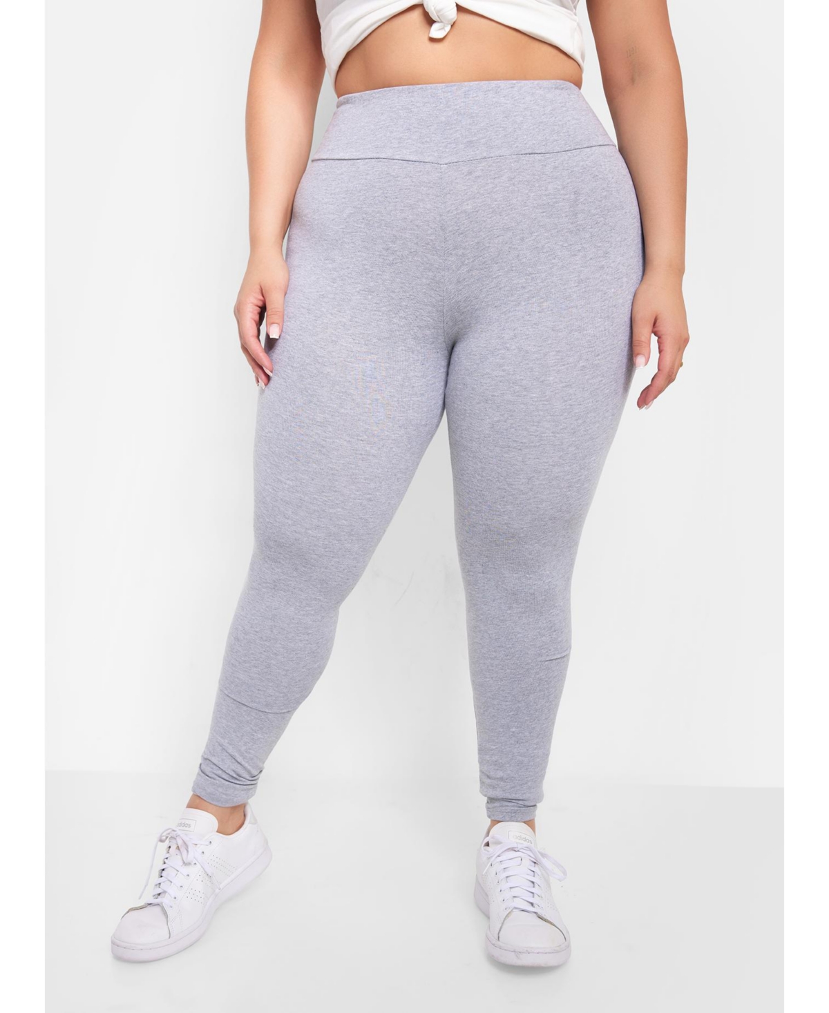 Women's Essential Plus Size High Waist Leggings - Gray