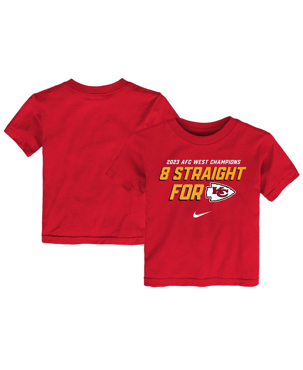 Shop Nike Toddler Boys And Girls  Red Kansas City Chiefs Eight-time Afc West Division Champions T-shirt