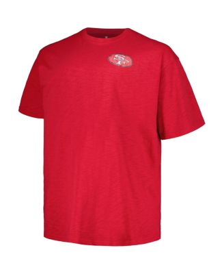 Men's Scarlet Distressed San Francisco 49ers Big and Tall Two-Hit Throwback T-shirt