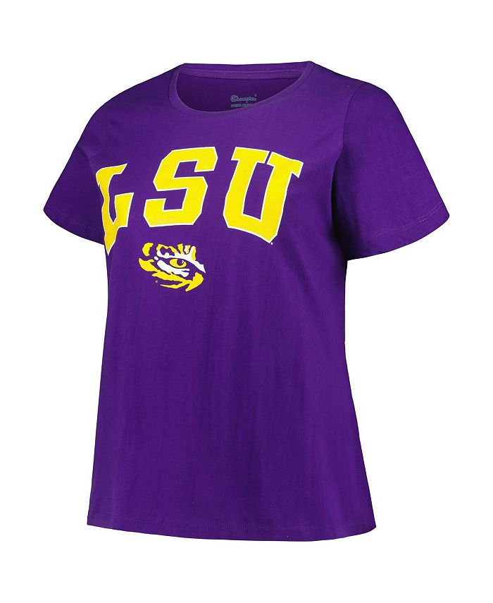 Profile Women's Purple LSU Tigers Plus Size Arch Over Logo Scoop Neck T ...